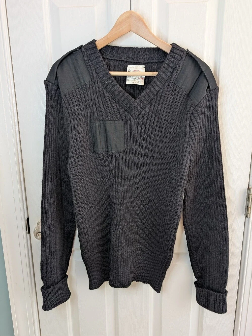 Brigade Quartermasters Woolly Pully Ribbed Sweater Black 44 (L)